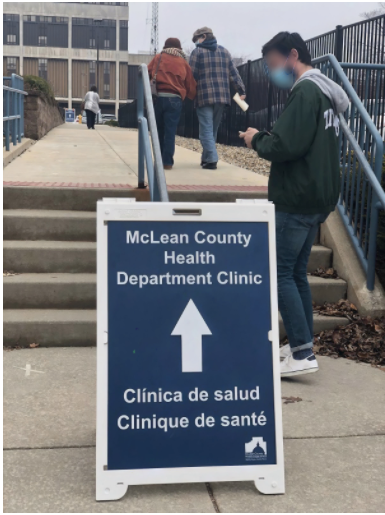 The McLean County Department of Public Health is holding vaccine clinics at Grossinger Motors Arena. 
Photo: Samira Kassem 
